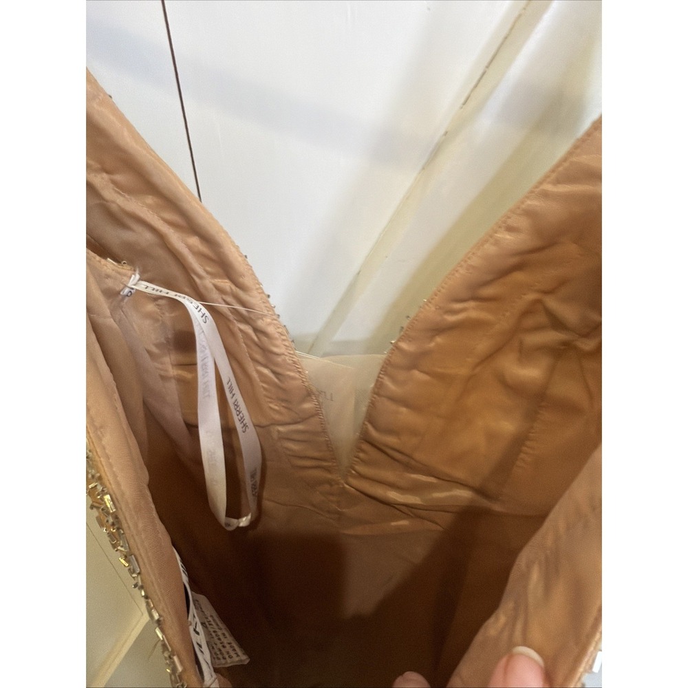 Sherri  Hill dress Bugle Beaded Size 4 NWT Nude Short Mini Sexy Party Cruise - Picture 8 of 15